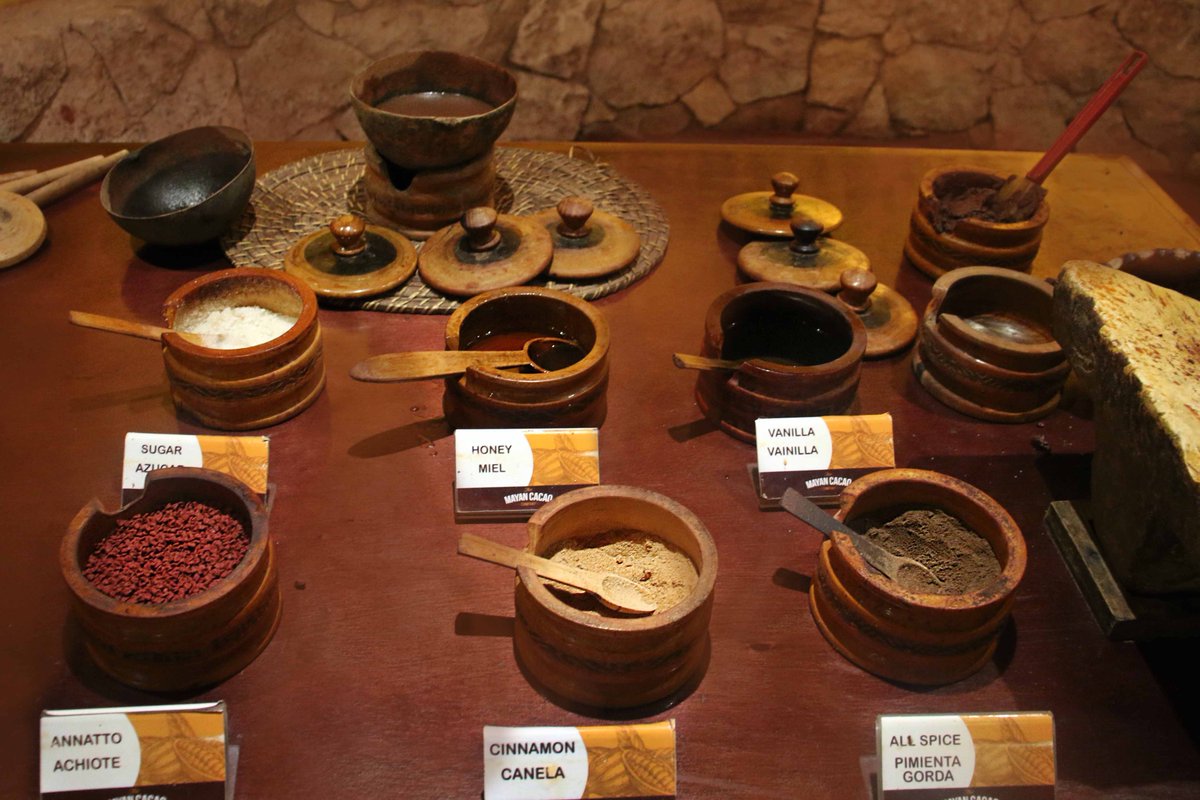 traveleat_blog's tweet photo. When #chocolate was invented, it was a drink made out of #cocoa beans and #spices (the ones in the picture) and had no #sugar in it. The #drink was considered sacred and only taken by common people during the #wedding ceremony. #travel #traveleatblog #culture https://t.co/0faLYuMW4P