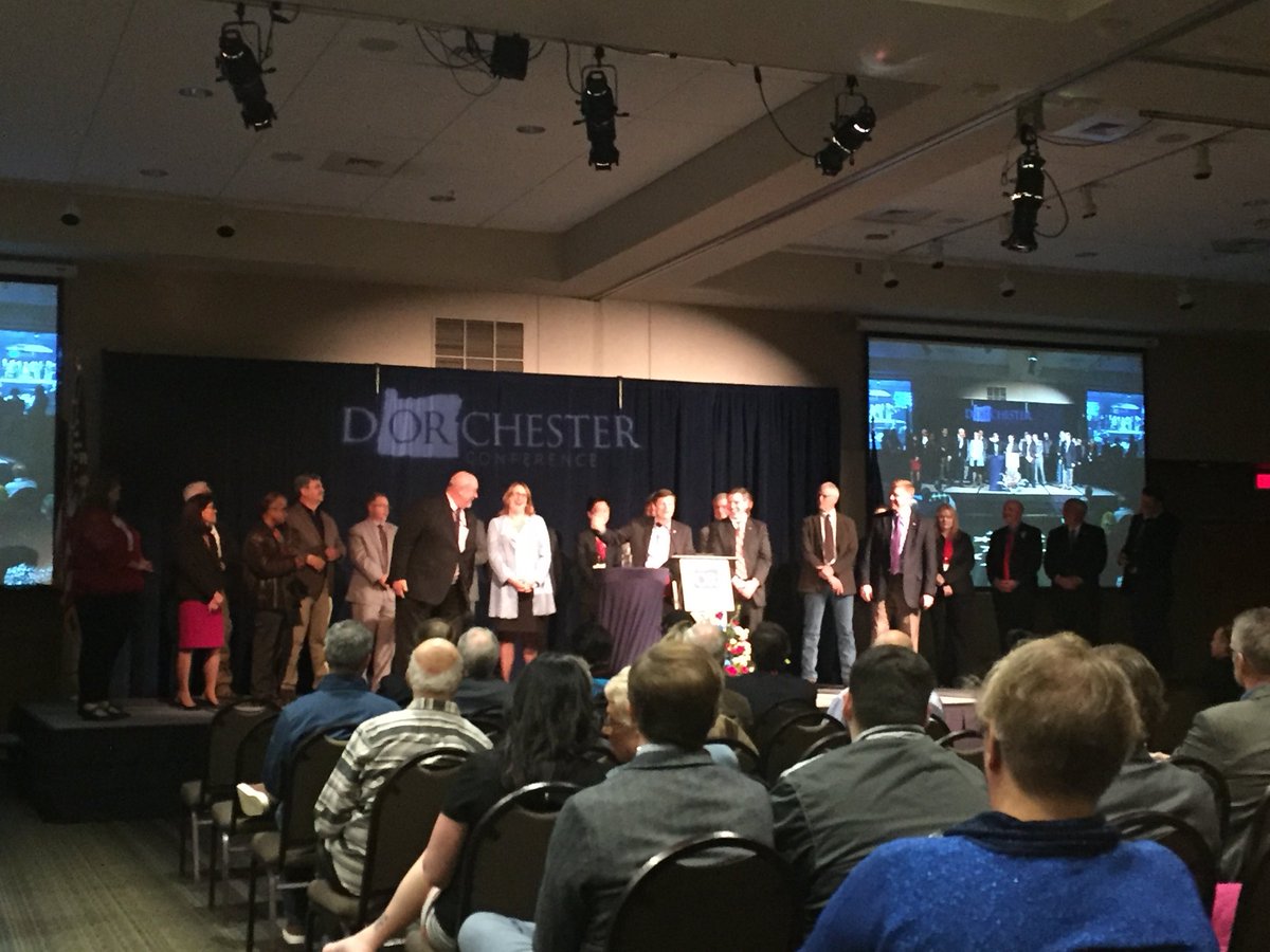 DorchesterConf's tweet photo. Oregon Senate and House being introduced at Dorchester 2018! #dorchesterconference2018 https://t.co/RTPxGcclP5