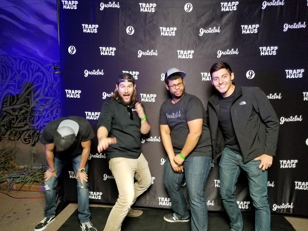 BlakeACurry's tweet photo. OH HEY! These are some of the guys that I work with, they crack me up and most of the time we can't take a serious photo together. Here's to the good times.🤙😆 #firstfridayphoenix https://t.co/eaIsBIJRVY