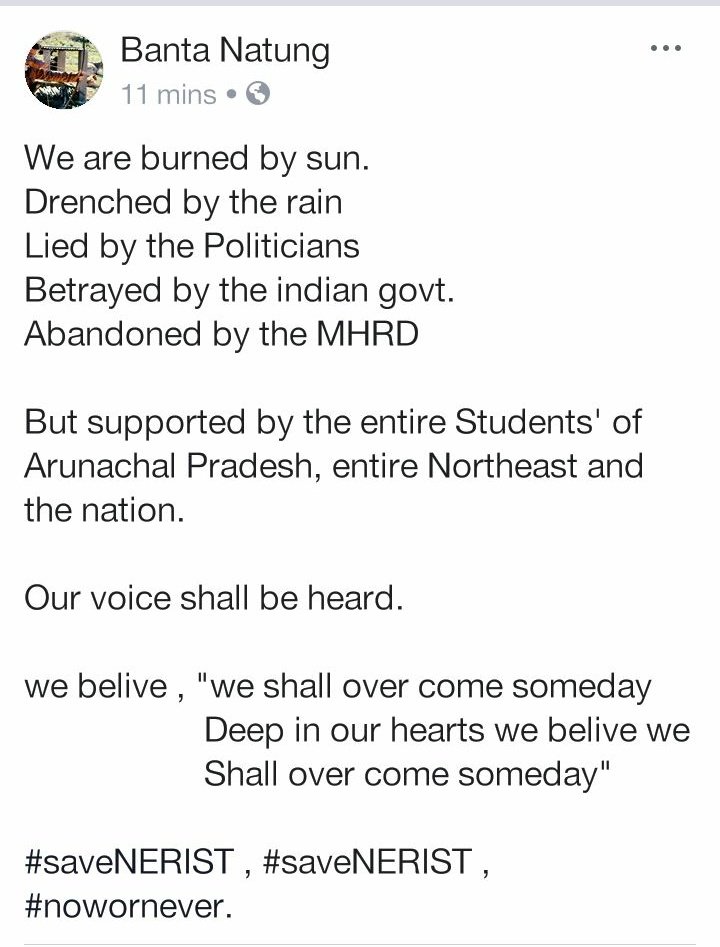 KinoshaMomin's tweet photo. #saveNERIST @PMOIndia @SangmaConrad @KirenRijiju @PrakashJavdekar @mukulsangma @AmpareenL @MHRD https://t.co/Q00hlIaB9f