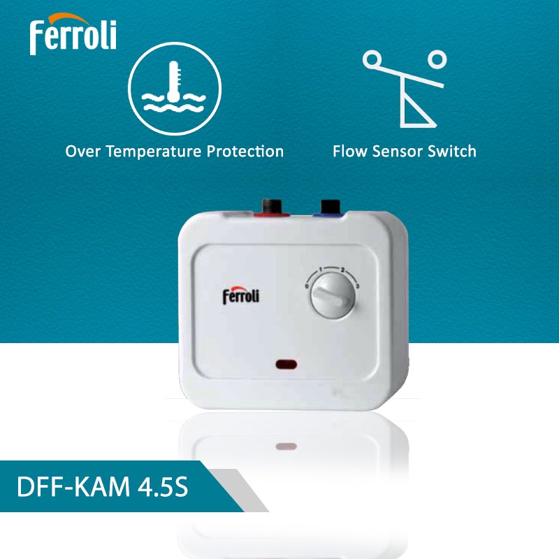 FerroliIndia's tweet photo. Introducing the brand new DFF-KAM 4.5S, a state-of-the-art Electric Instant water heater designed to provide years of efficient usage! Equipped with a Flow Sensor Switch, this water heater does not switch on unless water flow is detected.

#Ferroli https://t.co/M6onLZ71rW