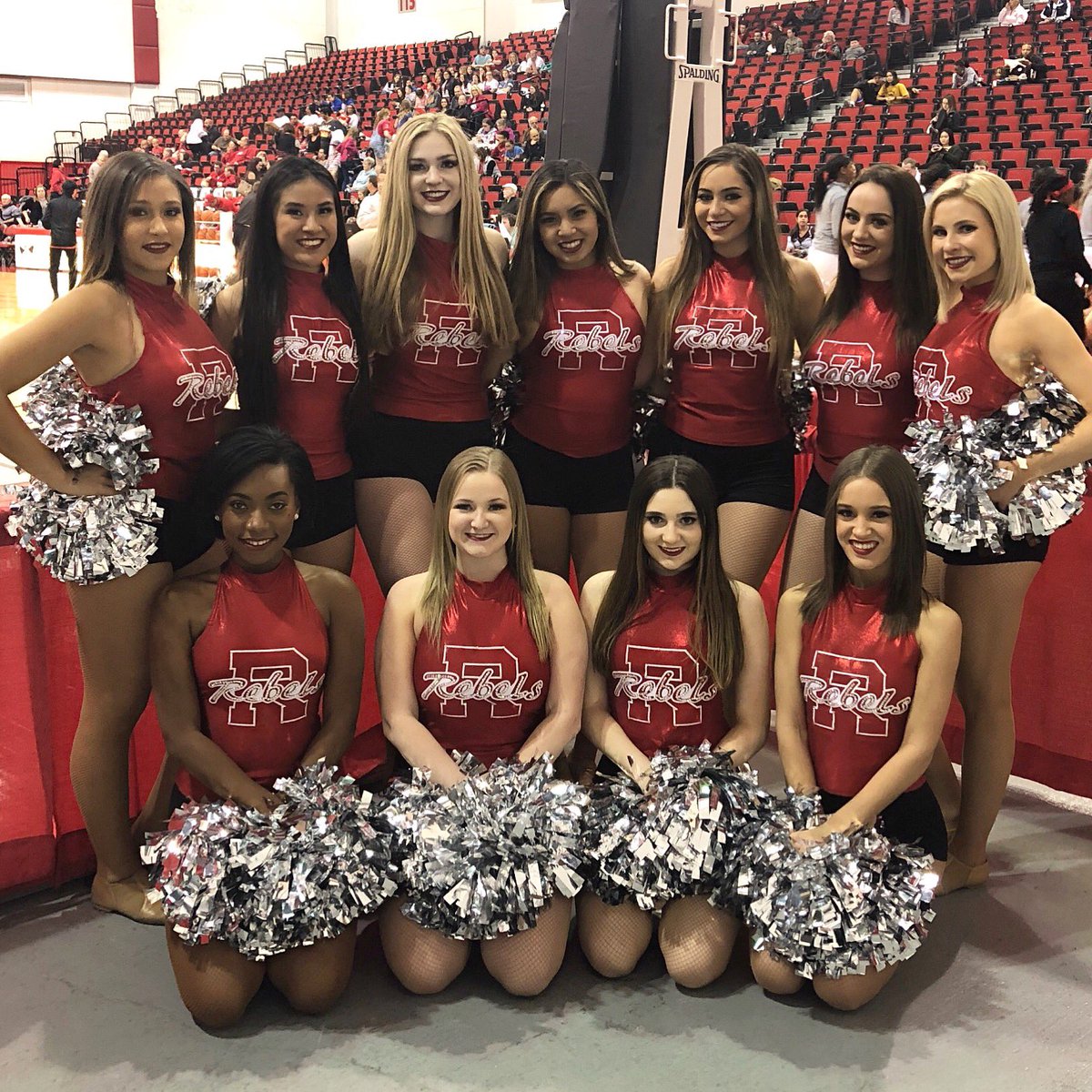 Winning with the Rebels at our last game of the season! It's been a great year. Congrats to our Lady Rebels for winning their first Mountain West Championship! ❤️💃🏻🏀 #unlv  #ladyrebels #scarletdanceline