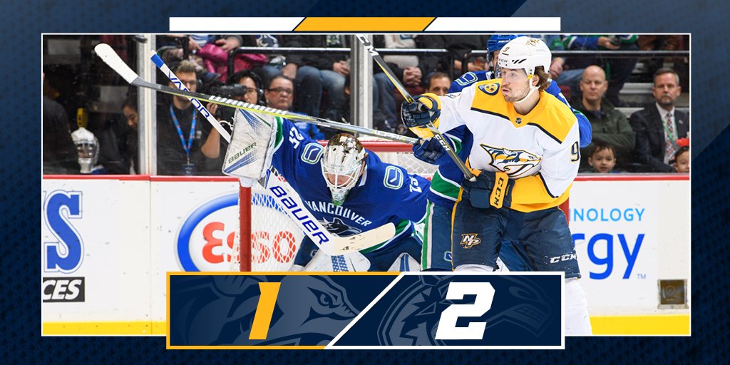 PredsNHL's tweet image. Mike Fisher gets the #Preds on the board and it’s 2-1 Vancouver after 40. #NSHvsVAN