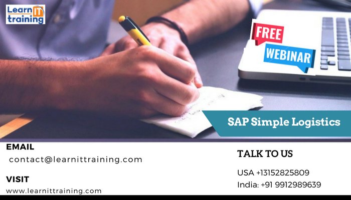 ajayvarma_av's tweet photo. Join free webinar on #SAPSimpleLogistics to experience training before you enrol.
Join through link: https://t.co/JG0C2ey05h
Contact: India +91 9912989639 USA +13152825809
Email: Contact@learnittraining.com
Skype: learnittraining
For more details visit: https://t.co/CDni2bdp0O https://t.co/YXH7rLYz2O