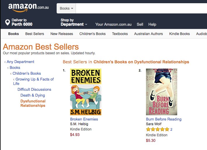 Broken Enemies has hit #1 on the Best Seller list in the Aussie Amazon store! Link --> books2read.com/u/38gNAO <--
#kidsfiction #iartg #asmsg #kindle #ChildrensBooks #kidlit #mglit #kids