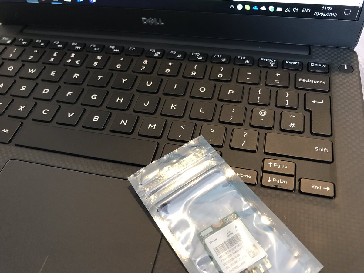 heimanyip's tweet photo. Finally replaced my troublesome Killer 1535 with the Intel 8265 on my Dell XPS 13. No more forced network adapter reset after waking up the device. #Dell #XPS https://t.co/q9XTILb1dn