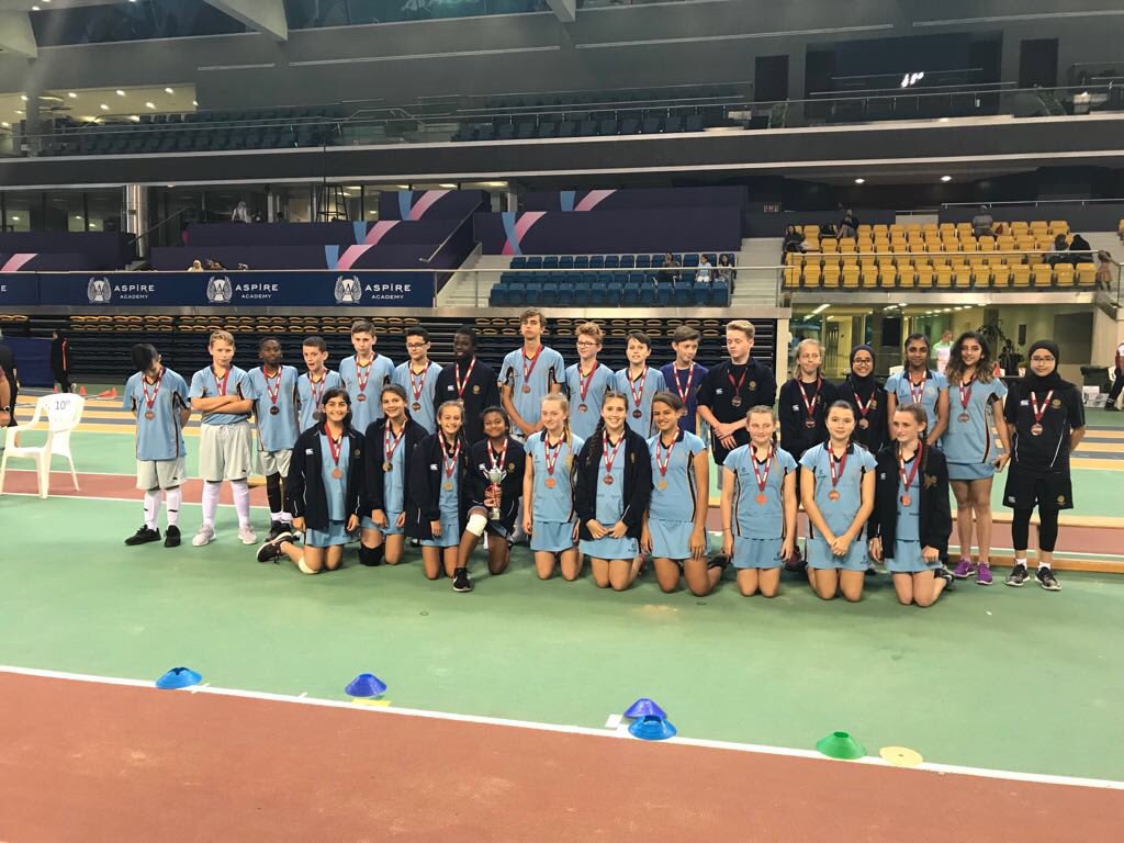 SherborneQatar's tweet photo. Sherborne Qatar 3rd in the Athletics at the U13 Qatar Schools Games #BSME #sherborneqatar #netballl https://t.co/Q4JsL22dJz