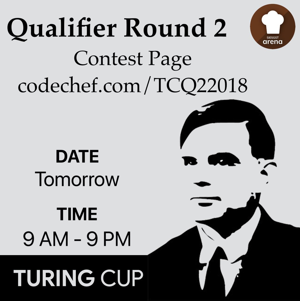 arenaCodeChef's tweet photo. Are you as excited as we are? #TuringCup #SIESGSTarena #CodeLearnWin https://t.co/RWUPYRS8wA