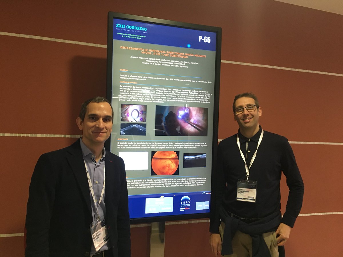 NachoVelaRETINA's tweet photo. Participando con @jaumecrespiv y equipo #retina de @HospitalSantPau @icoftalmologia en congreso @RetinaSERV #serv2018 https://t.co/qMfcL6sb0i
