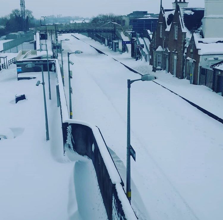 Very challenging conditions between Heuston and Kildare still, working to clear, but Sallins Station (from instagram <a href="/seamus/">Seamus Byrne</a>.dunne ) shows the issue, will be quite a few hours yet at earliest til Heuston routes resume #BeastFromTheEast