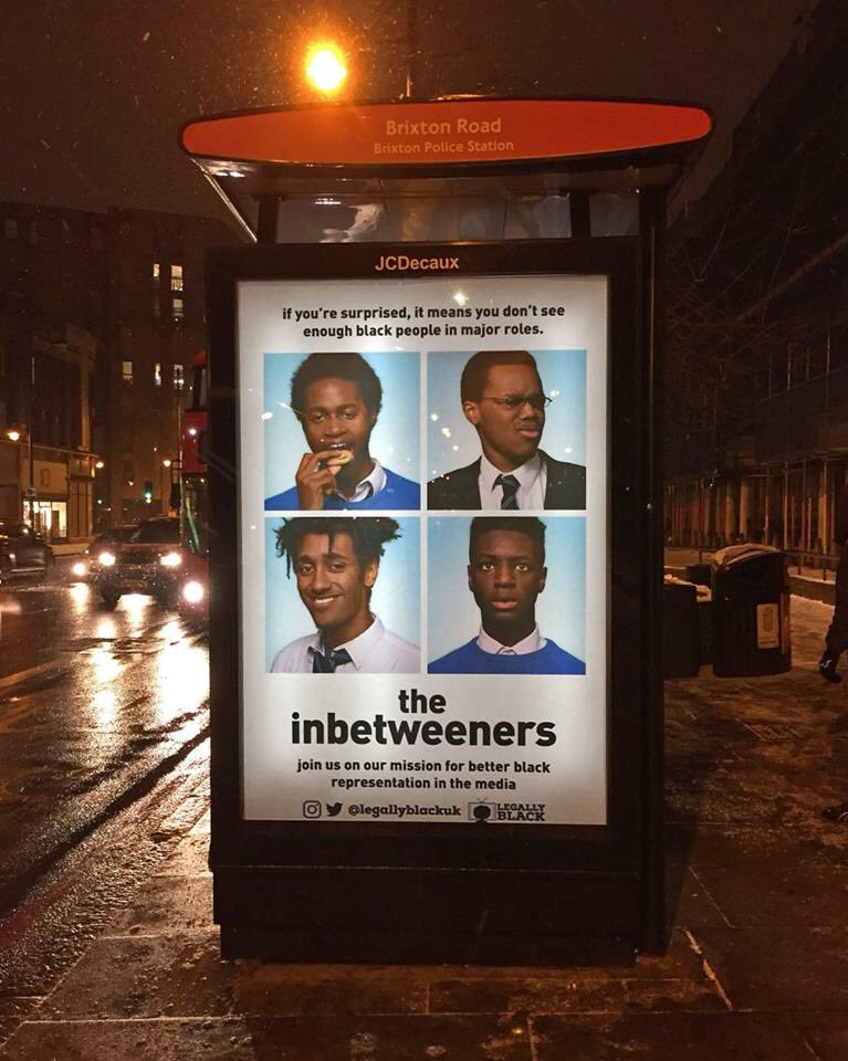 AndrewBloch's tweet photo. PR Stunt of the Day: Brixton activists recreate film posters with black leads to vent their frustration at the lack of black actors in top roles. https://t.co/fKWw4gLCaL