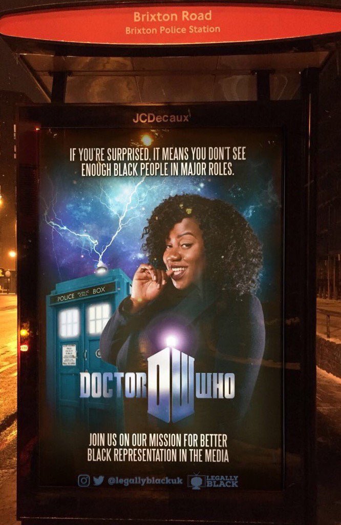 AndrewBloch's tweet photo. PR Stunt of the Day: Brixton activists recreate film posters with black leads to vent their frustration at the lack of black actors in top roles. https://t.co/fKWw4gLCaL