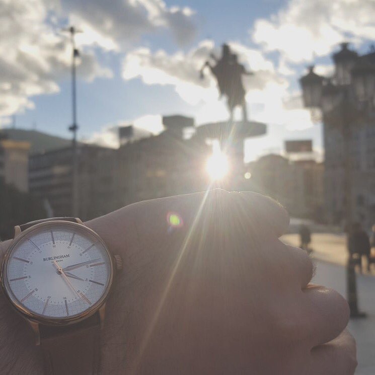 Great to see the sun shining on our Confluence 03 timepiece in Skopje, Macedonia. #myburlingham 
.
.
.
.
.
#customerappreciation #customerpic #nosnow #Macedonia #timepiece #nosnow #rosegoldwatch #sunrise #watch #watches #watchoftheday #burlingham #londonbrand