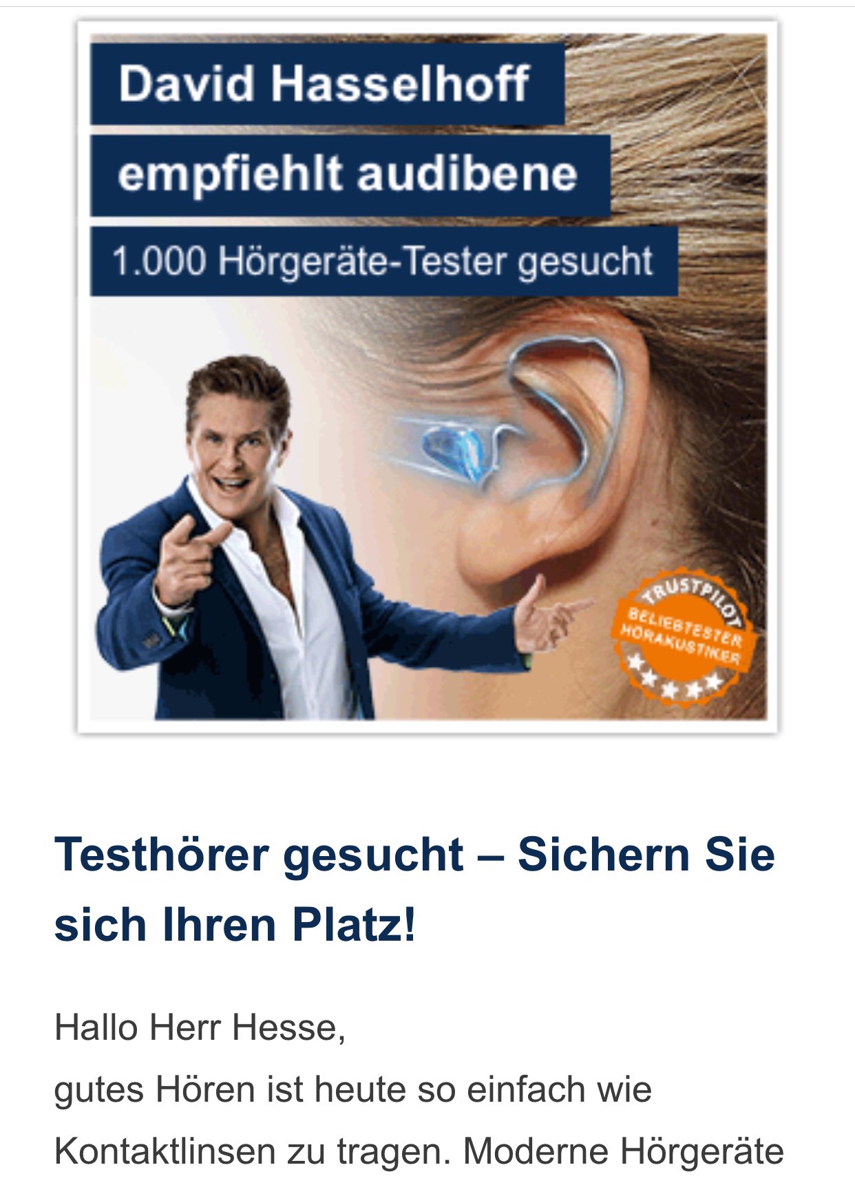 Onkei J ヨ叔父さん Twitterren Weshalb Bekomme Ich Werbung Fur Horgerate Zugeschickt Und Weshalb Empfiehlt Mir Das Davidhasselhoff