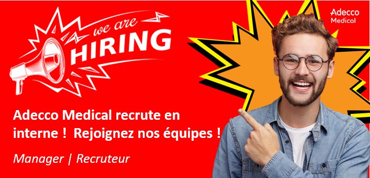 Eh ! #AdeccoMedical recrute aussi en interne ! De nombreux #postes sont à pouvoir ! Alors rejoigniez vite l'équipe ! 😁🙃 
Vous pouvez retrouver toutes nos #opportunites ici ➡️ buff.ly/2F640bD