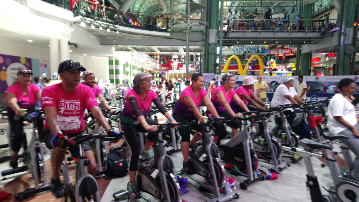 NetworxPR's tweet photo. Cancer survivors doing their bid to contribute to The @canal_walk @SmileFundSA Cyclethon cause. 

#CWcyclethon #CanalWalk #SmileFund #NetworxPR #PlatnetFitness#Charity https://t.co/PbwANxTPpq