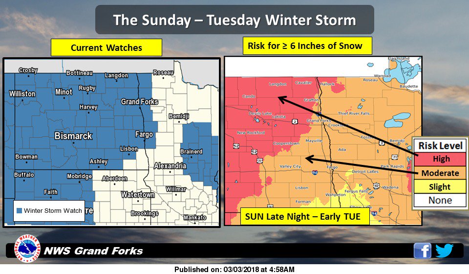 NWS Grand Forks on Twitter "Winter Storm Watch expanded into E ND