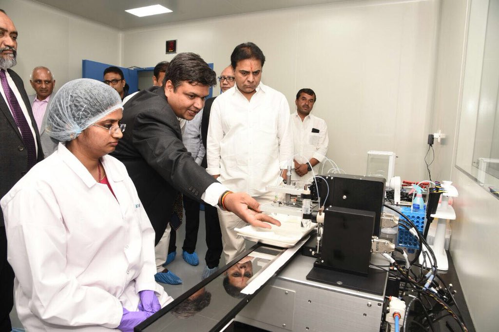 KTRBRS's tweet photo. First of its kind product to check for blood sugar levels using non-invasive (saliva) technique manufactured in Telangana. Great fillip for Medical devices manufacturing &amp; lowering the cost👍

Delighted to launch the facility of Diabetomics India Pvt Ltd. at Medak district https://t.co/vCVIJUDSmf