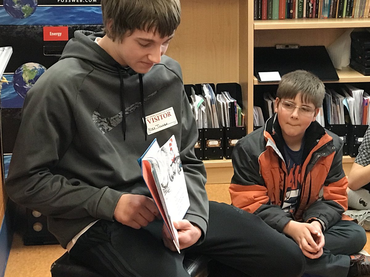 DolanWard's tweet photo. Thank you so much for dedicating your time and reaching out to out bright young learners at JSE!  Another wonderful year connecting high school and elementary students. #JSE180 #ReadAcrossAmerica2018 #JSASD #brotherlylove https://t.co/XwXrzfeZKp