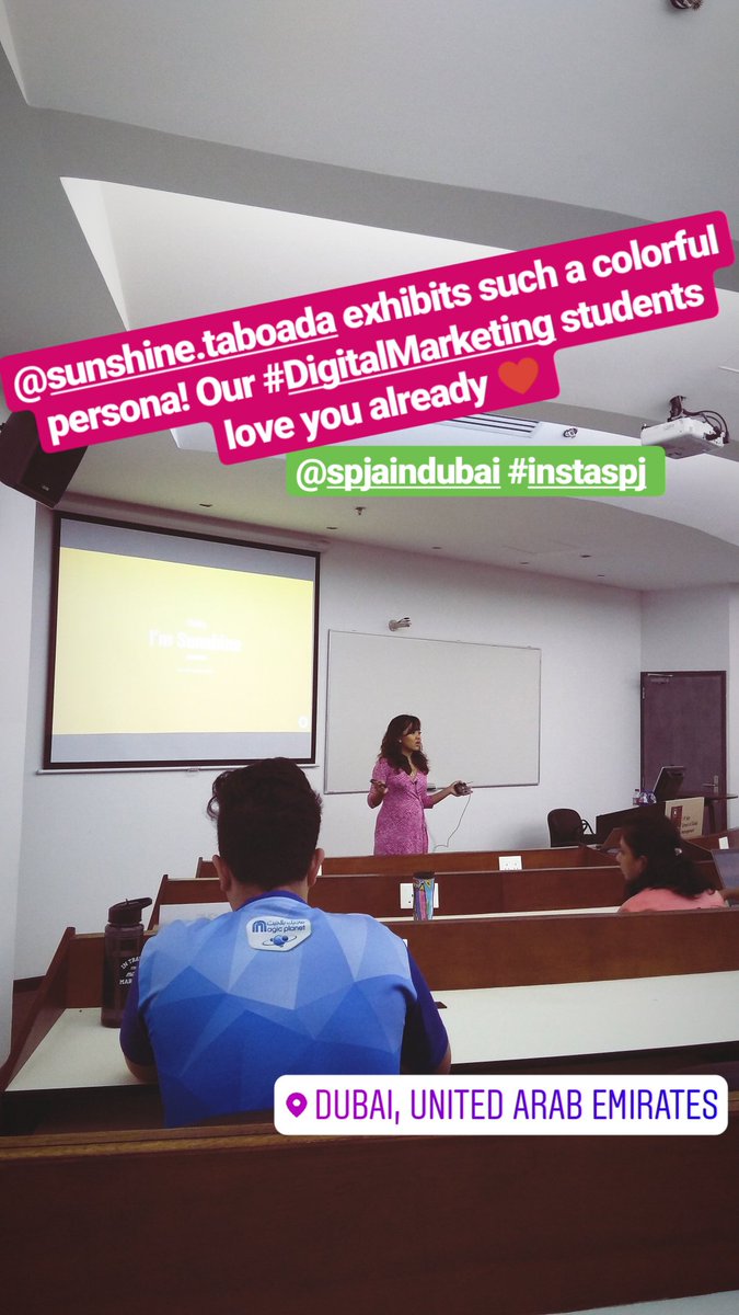 <a href="/pinkentropy/">Pink Entropy</a>'s Ms. Sunshine is in the house today talking to our #DigitalMarketing students in #Dubai on #WebsiteDesign using #casestudies. Our students absolutely love it ♥️ #GlobalLearning <a href="/SPJainDubai/">SPJainDubai</a> <a href="/SPJainGlobal/">SP Jain Global</a>