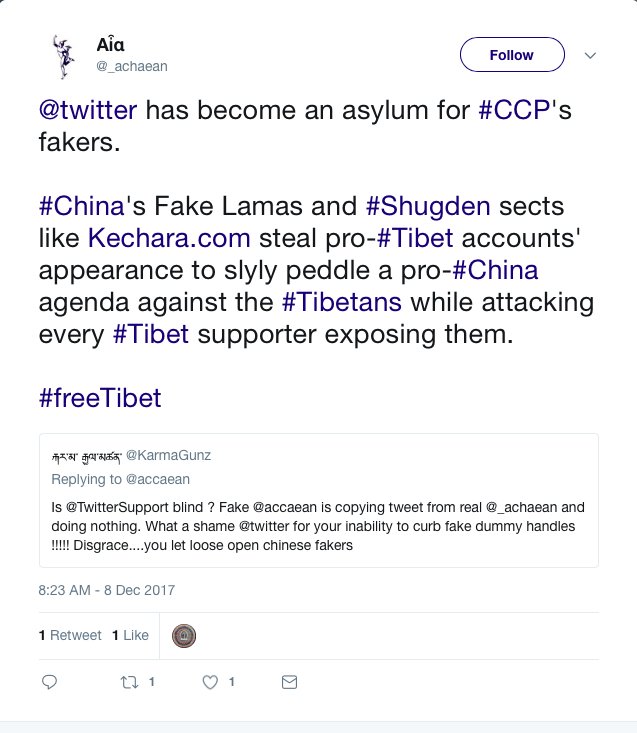 datukmay's tweet photo. It's the 21st century but #ReligiousFreedom does not exist on @Twitter. @TwitterSafety does nothing to stop direct attack &amp; #cyberbullying from @_achaean towards @tsemtulku &amp; #Kechara
#discrimination
#cyberharassment https://t.co/gT4vMASqLB