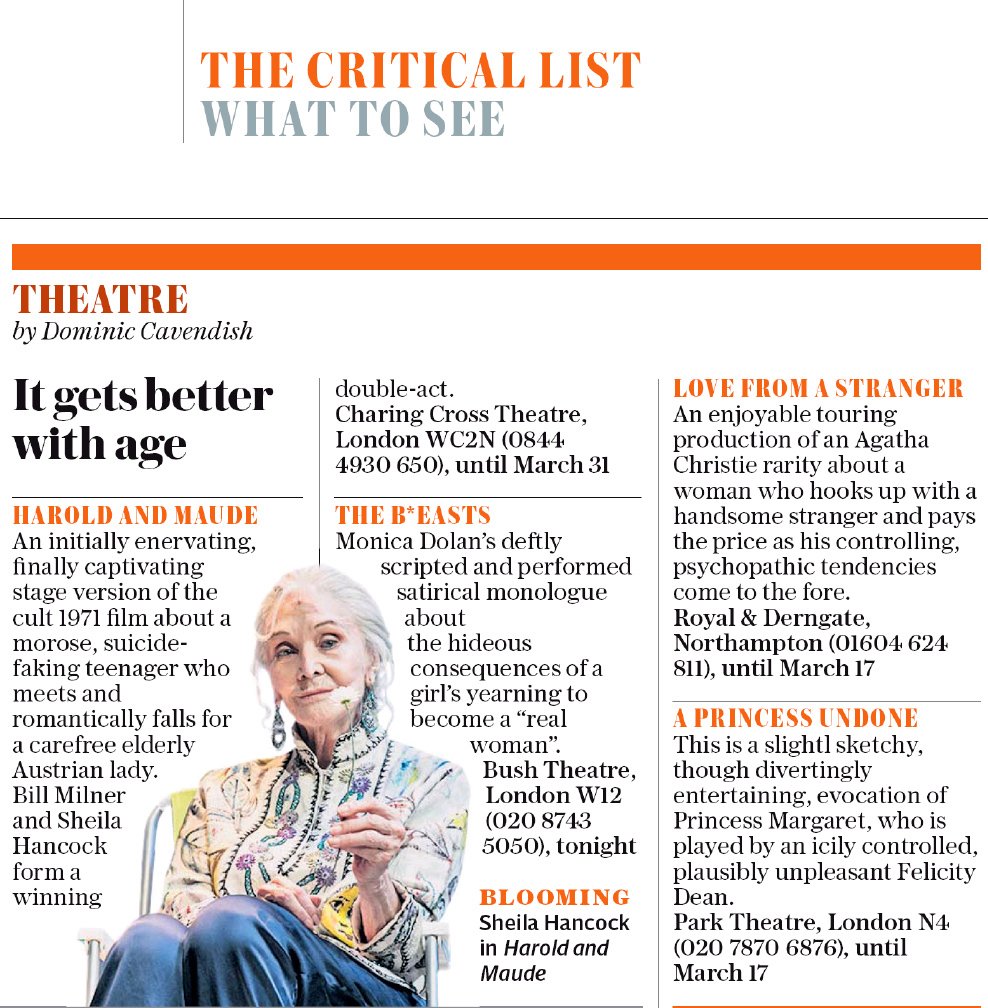 KevinWilsonPR's tweet photo. BOOM!  Kevin Wilson Public Relations has 2 of the 4 Critics Choice Must See Theatre Picks in today's The Daily @Telegraph! https://t.co/NR8Fjh7UJv