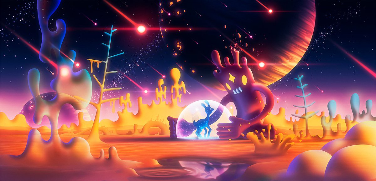 creativecloud's tweet photo. Whimiscal illustrations by @ecstaticpsd depict an alternate universe, dripping with color: https://t.co/kC2AZhTIx5 https://t.co/Q1yuNn5Vgl