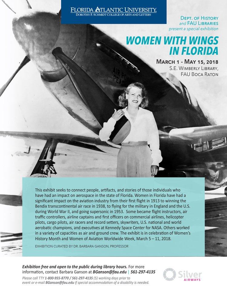 BarbaraGanson's tweet photo. My Library exhibit Women with Wings in Florida opened on Thursday at Florida Atlantic University's main library. https://t.co/T3kbgEtSzb