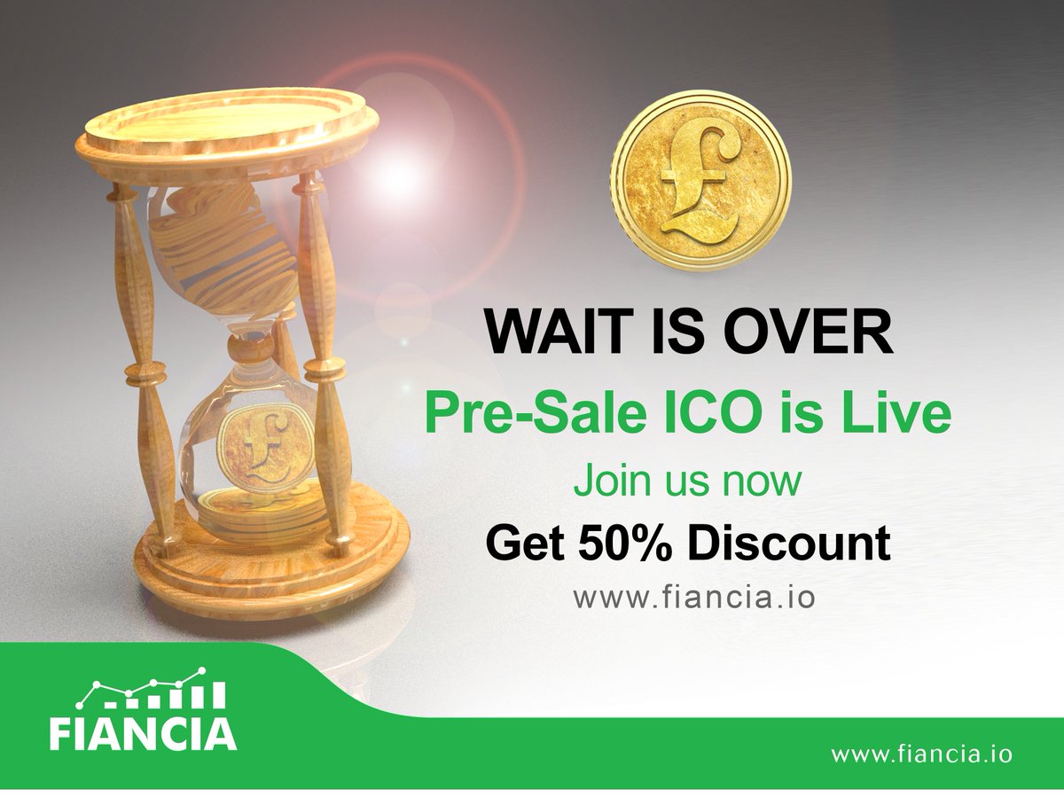 FianciaCoin's tweet photo. Fiancia Pre ICO sale is live now..😍😍😍
Visit https://t.co/xcx7yEX8hA to signup
#Fiancia #FianciaICO https://t.co/MedMer5PSL