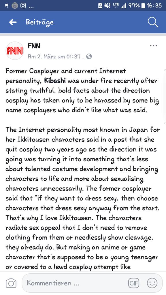 KaddiCosplay's tweet photo. I'm curious about your opinion to this. I do think she has good points but then again, everyones allowed to do what they want? Altho what they do does have an impact on the scene as a whole.. https://t.co/RFzqvTbW4t