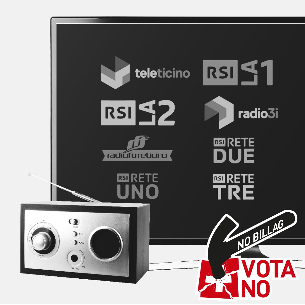 MANCA POCHISSIMO! Chi colpisce direttamente l'iniziativa No Billag? L'abolizione colpirebbe direttamente tutte le nostre radioTV. Cosa votare quindi per dire sì alle nostre radioTV? Il 4 marzo bisogna votare NO per scegliere di sostenere le nostre radioTV! #CHvote #NoNoBillag