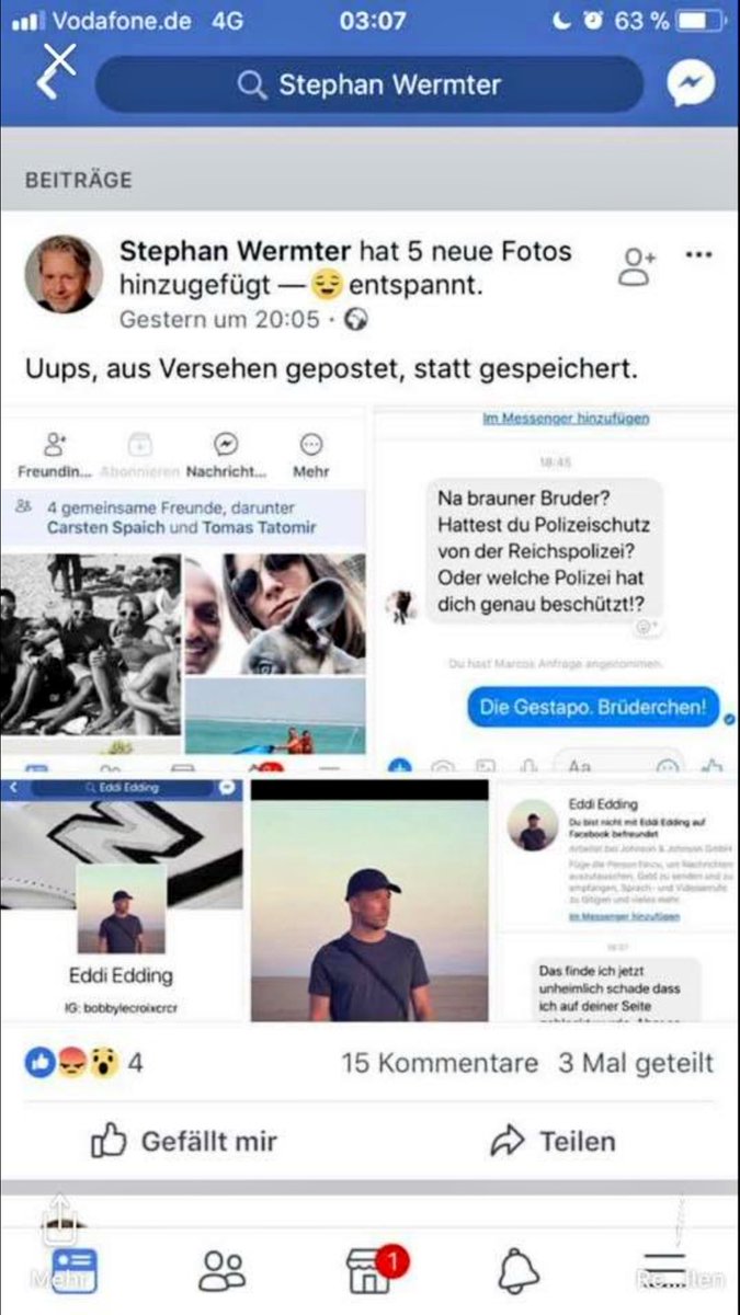 sbamueller's tweet photo. Täglich grüßt dass #Wermter Tier: heute ich poste Screenshots von Leuten die mich auf Facebook kritisieren auf Facebook. Gegen deren Wunsch. Was sagt eigentlich @lfdi_bw zu sowas? Oder ist das nur ein weiterer #characterfail https://t.co/wZ8tpK3dQ8