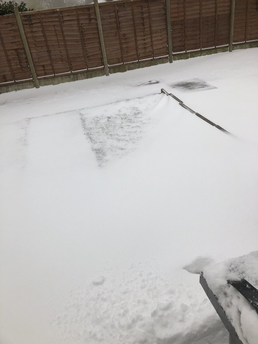 This is how deep the snow is outside our front door