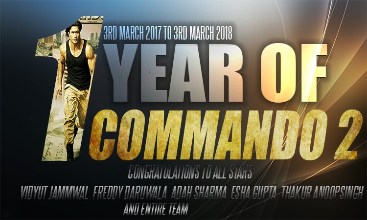 Meet_Unfiltered's tweet photo. @VidyutJammwal sir before 1 year we were so excited to watch this movie and now after 1 year we are celebrating #1YearOfCommando2
On this special occasion presenting and wishing in my style
Congratulations to all those who were part of this movie waiting for the 3rd installment https://t.co/yJcTJlfsrO