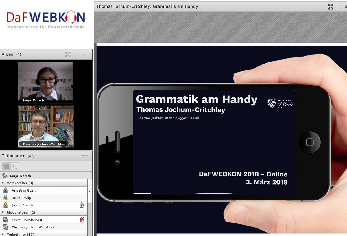 deutschonline's tweet photo. #dafwebkon " Grammatiktraining am Handy " mit Thomas Jochum-Critchley https://t.co/QdtdJ9pUcg