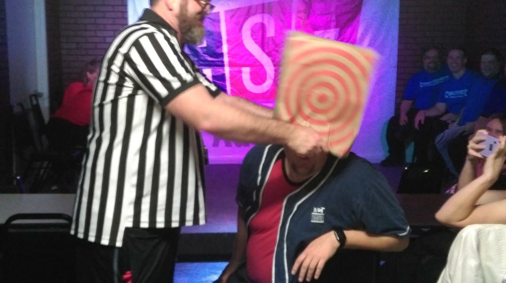CSzAustin's tweet photo. Audience member gets a brown bag foul. #cszaustin https://t.co/TolkFTsfG1