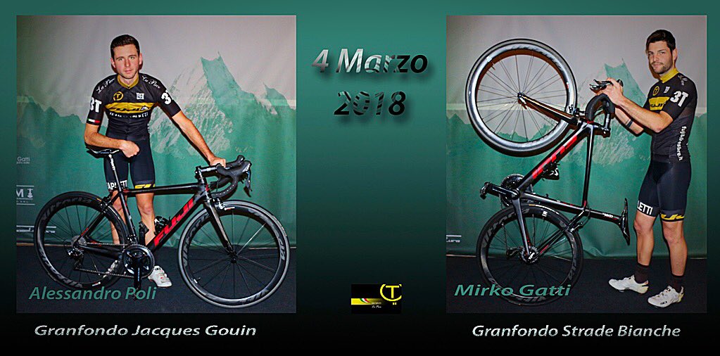 4 Marzo 2018.
I primi due appuntamenti della stagione attendono i nostri atleti:
- Mirko Gatti per Gran Fondo Strade Bianche
- Ales Sandro (Alessandro Poli) per Granfondo Jacques Gouin  <a href="/DamaSportswear/">DAMA Sportswear</a> <a href="/3Tbike/">3Tbike</a> <a href="/FujiBikes/">Fuji Bikes</a>