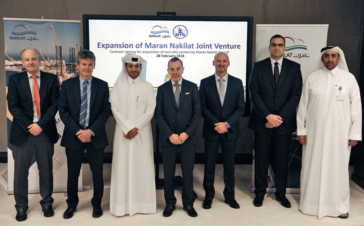 Nakilat and Maran Ventures Inc. expand joint venture partnership with two additional LNG carriers, bringing the total Nakilat fleet strength to 69 vessels. 
#Nakilat #Qatar #LNG #Maran