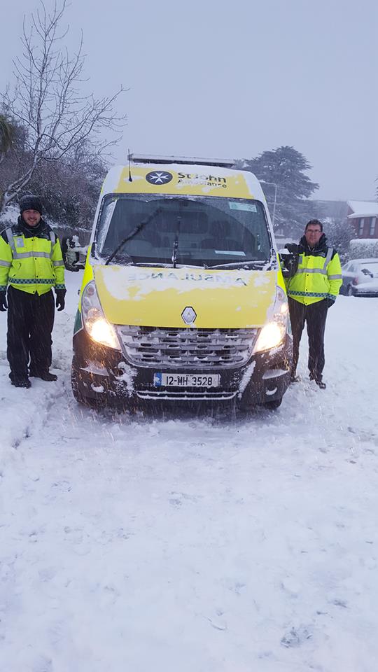 StJohnFoxrock's tweet photo. Foxrock have been providing first aid/ambulance cover for the approximately 2000 students residing on campus over the last two nights, who may be inaccessible to emergency services due to the bad weather. Thankfully we have had very little to do! #StormEmma #BeastFromTheEast https://t.co/P9n0bZ9O0N