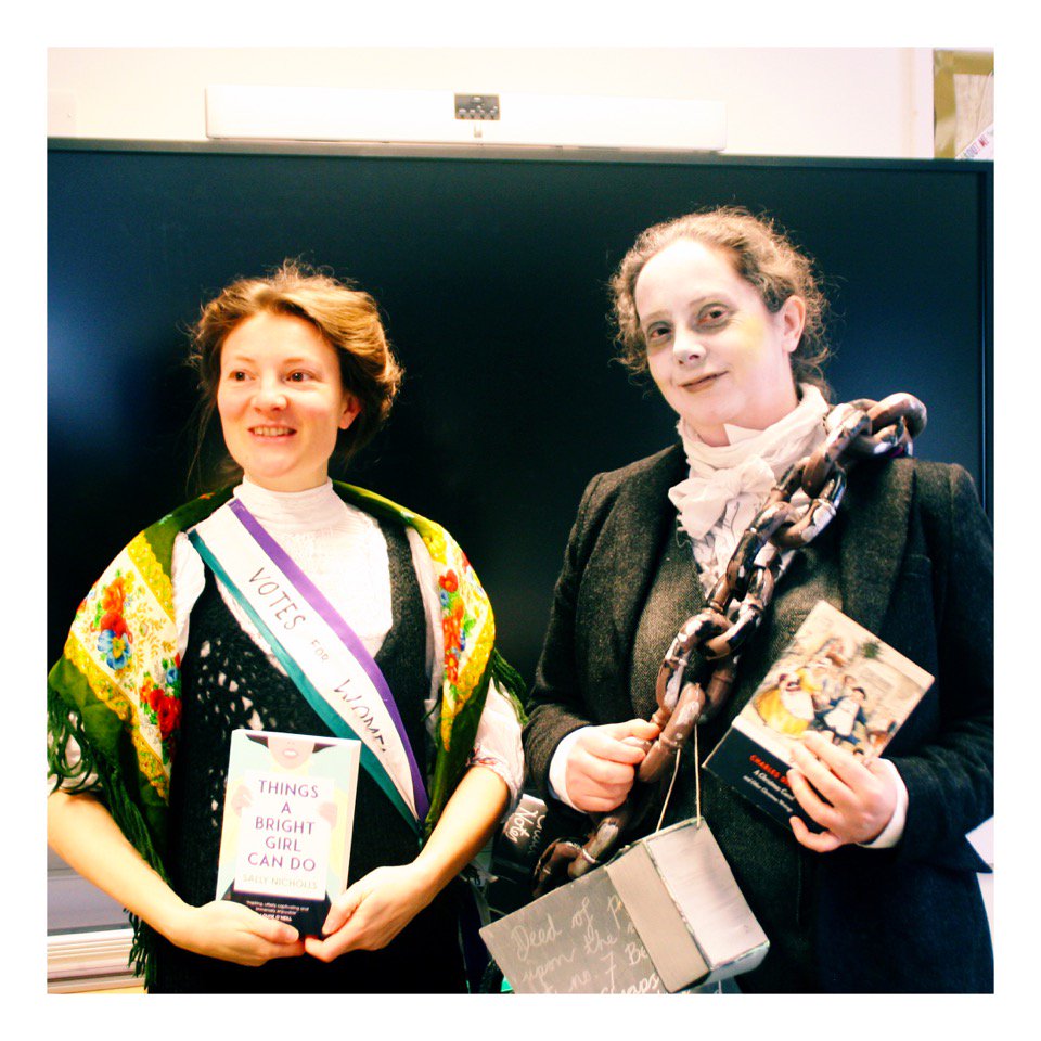 DunhurstEnglish's tweet photo. The teachers got all dressed up for @WorldBookDayUK here at @DunhurstEnglish. @Sally_Nicholls #Suffragette100 #suffrage100 #teahing #Education https://t.co/EzdD2SmQQ3