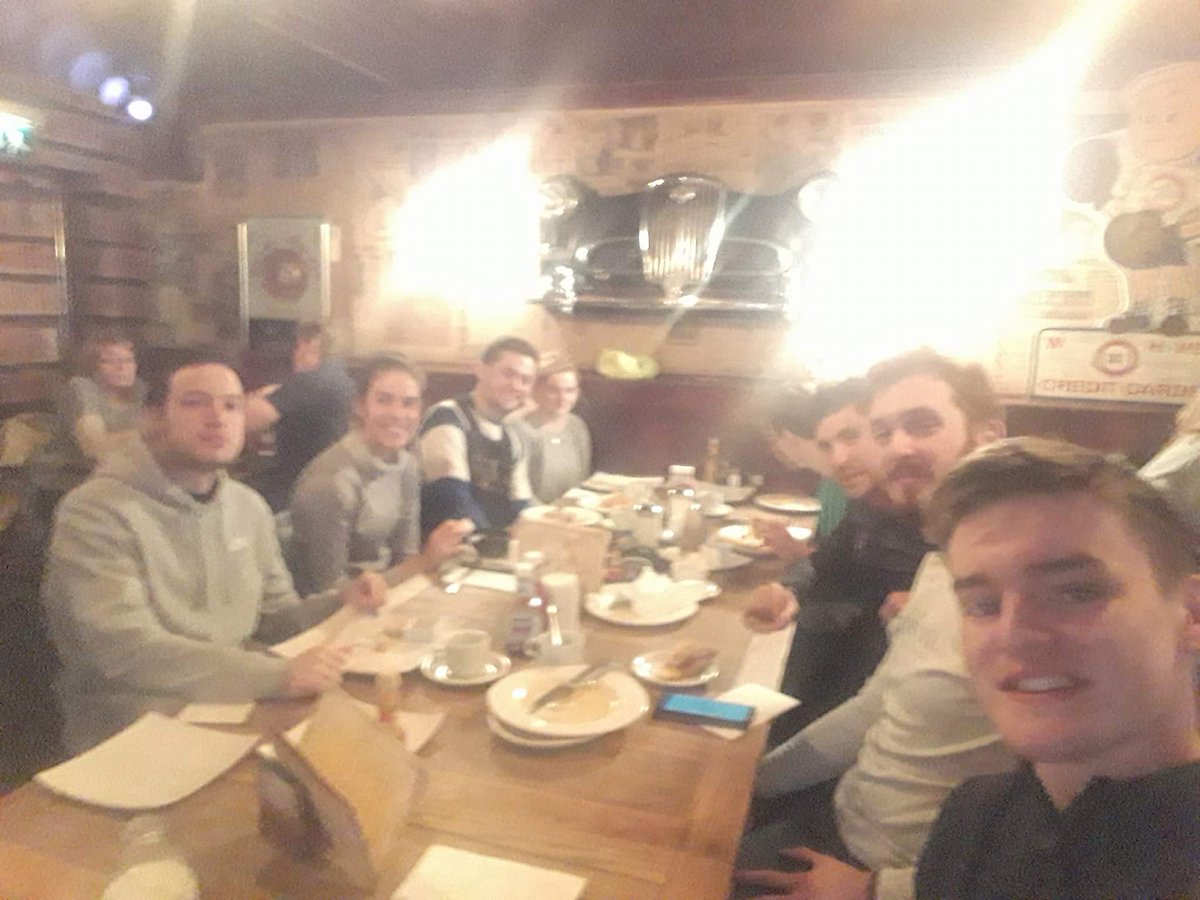Gutted to not be in Ireland, some of our younger players and our stalwarts have got together for breakfast and card games pre training in the snow #teamspirit #stormaintstoppingourfun