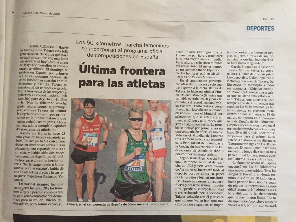 mewetraining's tweet photo. Última frontera “Primeras Supermujeres” Valiente @julytakacs subiendo escalones Montse Pastor @pablorio1955  Hoy en @elpais_deportes #ReadinessIsAll https://t.co/wnr0rs8hfD