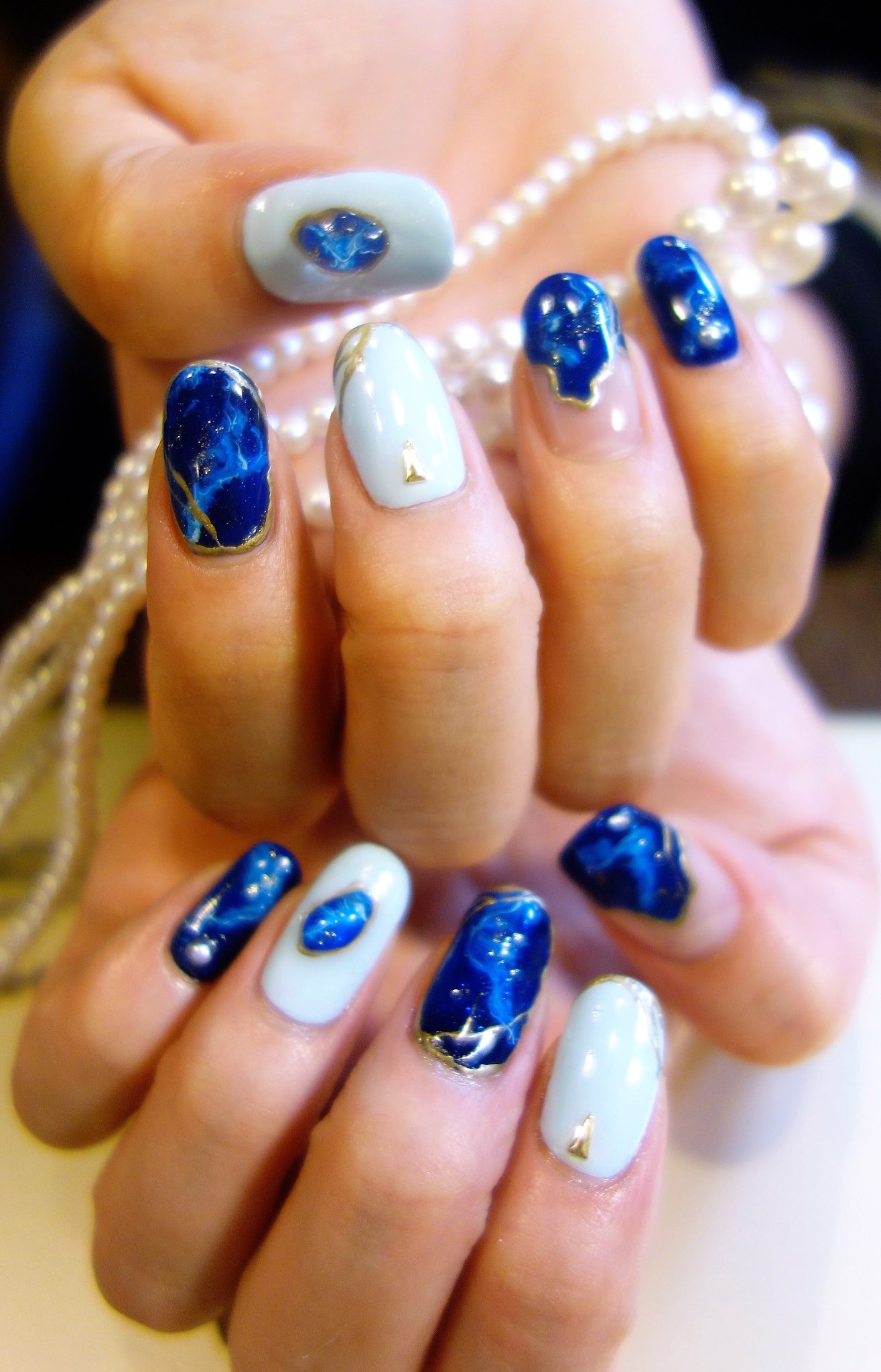 シャンテグラム No Twitter ネイルデザイン紹介 天然石ネイル 青と水色で寒色系の美しいネイルにさせて頂きました こちらは今月のキャンペーンでお得です 詳細 T Co Dedr5rn965