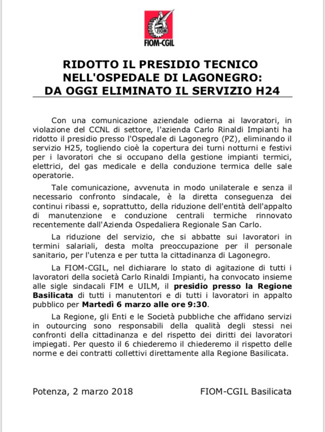 FIOM-CGIL Basilicata tweet media