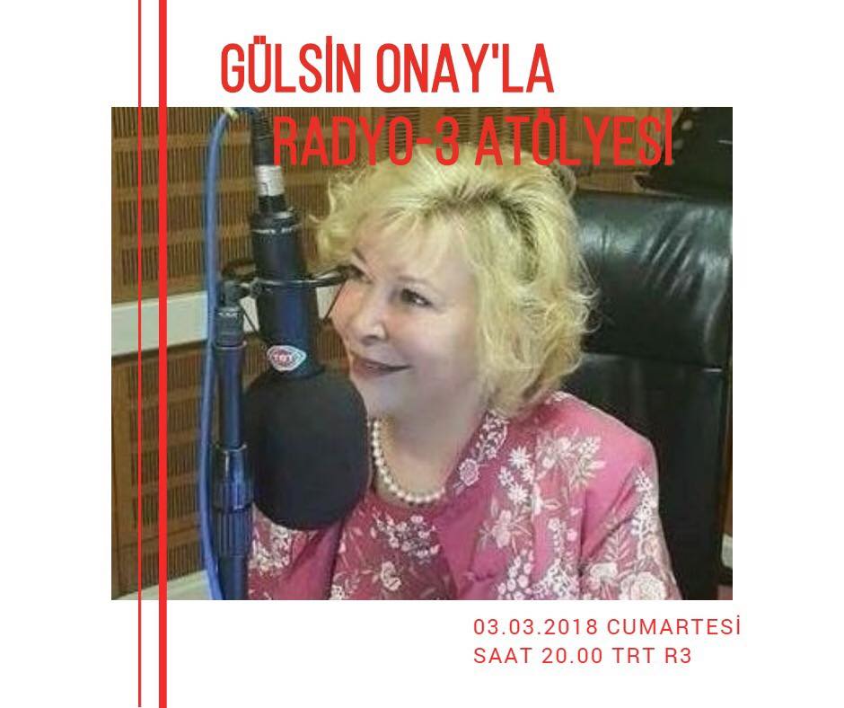 #GülsinOnay'la #Radyo3 Atölyesi bu akşam 20.00'de! @gulsinonay @TRTRadyo3
