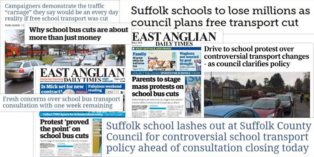 jackabbott90's tweet image. The home-to-school transport consultation may have ended this week but the fight for the right outcome for #Suffolk continues.

Take a look back at the incredible coverage that this campaign has received so far, generating a number of headlines and front pages 👇