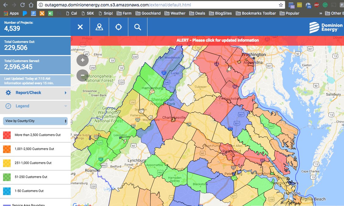 TSFarmTurner's tweet image. So much damage, so many outages, @DomEnergyVA is not even posting the individual outages on the map, just the counties impacted. I need a @SNICKERS, it's gonna be a while before #WeGetServed. #WaitInLine #AGeneratorLife #LetItMellow @PowerOutage_us @poweroutagemaps