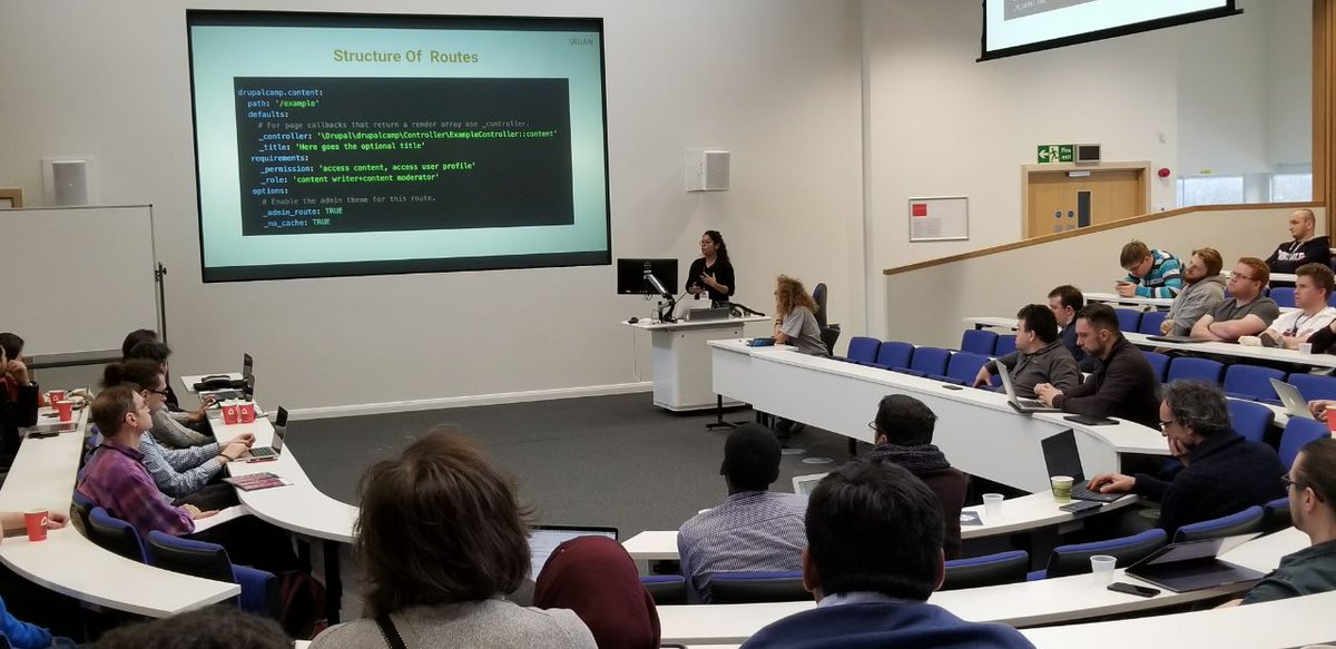 Srijan's tweet image. Some moments from the session &quot;Let&apos;s take the best route - Exploring Drupal 8 Routing System&quot; delivered by @surbhisriwal of #Srijan 
@DrupalCampLDN #DrupalCampLondon #DrupalCamp