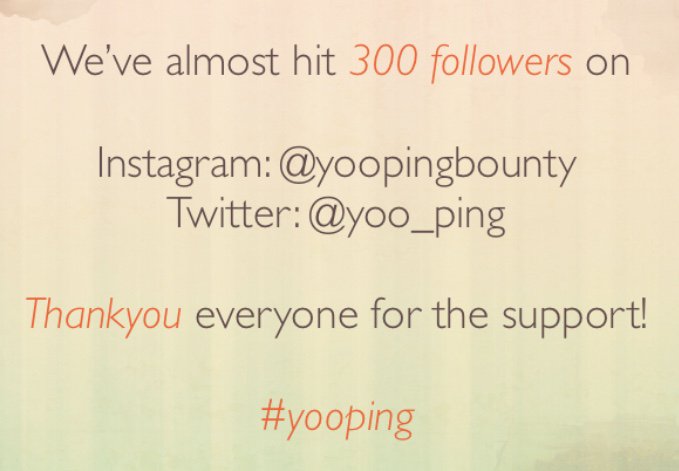 yoo_ping's tweet photo. Thankyou everyone for the support! Let’s continue to grow yooping 🎉 #instagram #twitter #stopSpam #bounty #bounties #cryptocurrency #ico #presale #yooping  #smartcontracts #blockchain #crypto #cryptoenthusiast #getinvolved #eth #btc #tech #bitcoin #ethereum https://t.co/8bnVkDOaly