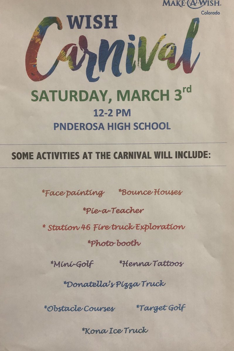 phsmustangs's tweet image. Come out to the PHS Carnival today! 12-2. Fun, food, games and Mustangs. All proceeds to to make Gavin’s Wish! $1 a ticket or $10 for an unlimited band!